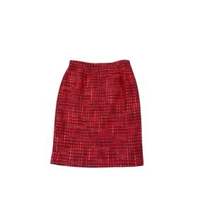 Neiman Marcus Exclusive  Pencil Skirt Womens 12 Red  Lined 60% Wool